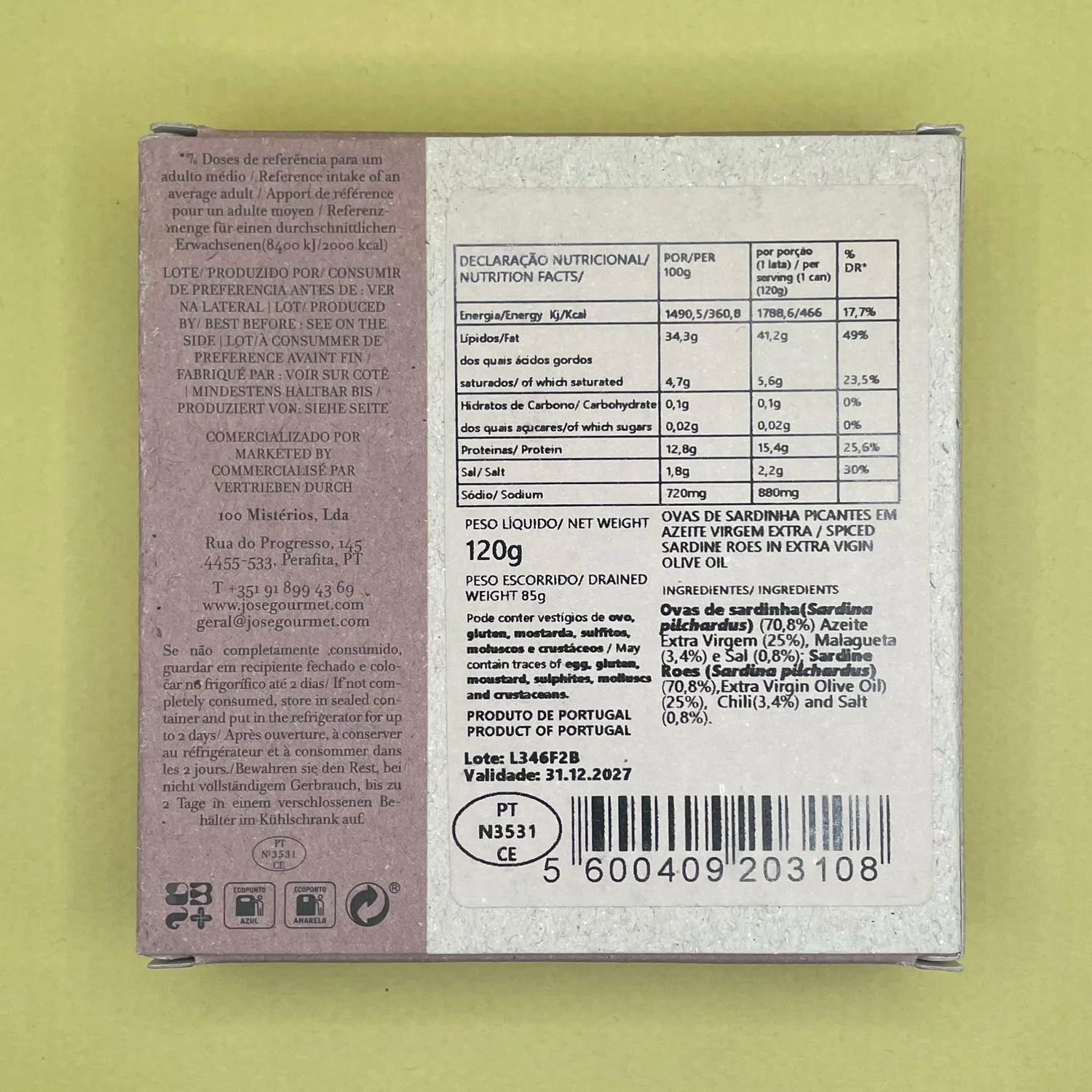 ABC+ Sardine Roes (Ovas Sardinha) in Spicy Extra Virgin Olive Oil - Image 4