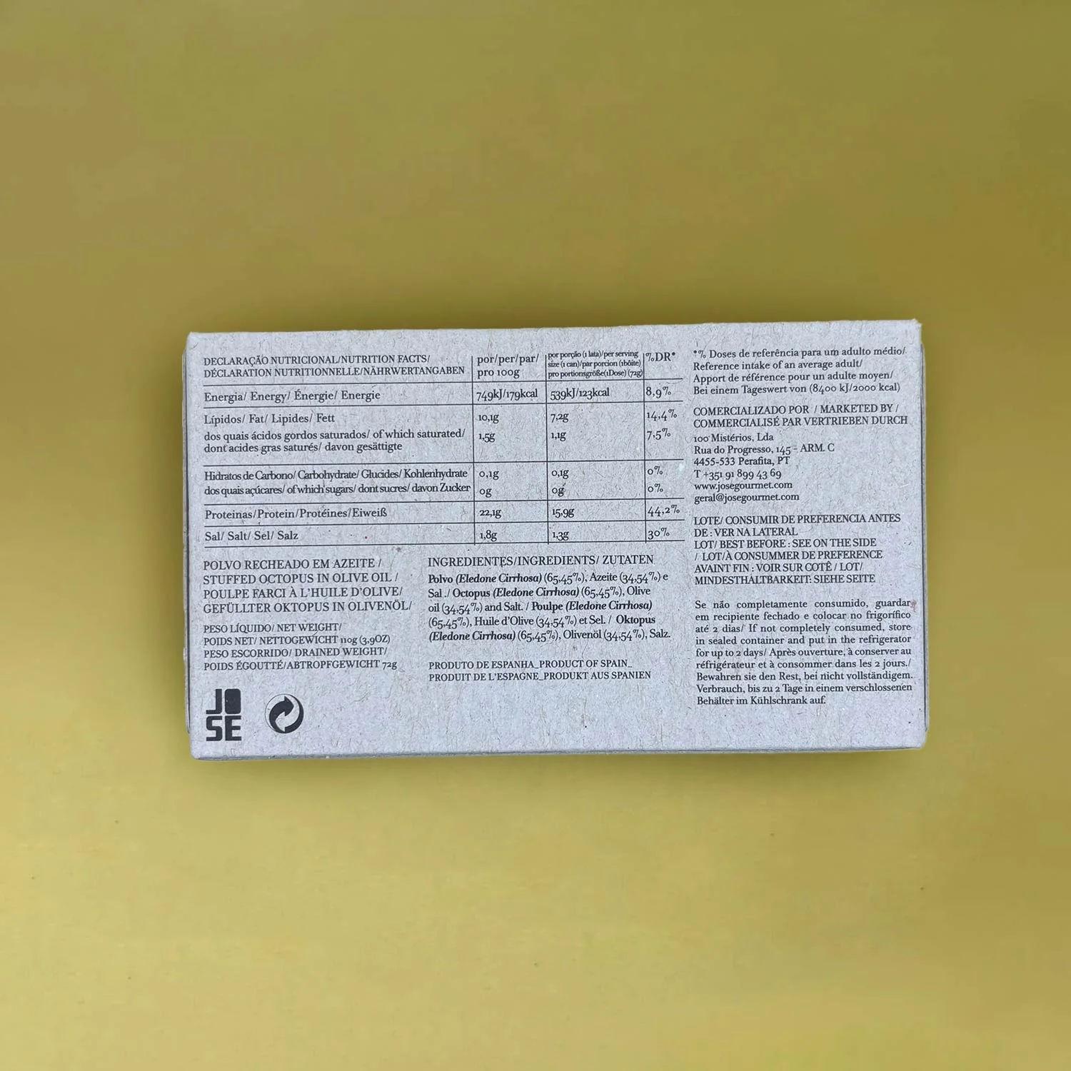 José Gourmet Stuffed Octopus in Olive Oil - Image 3