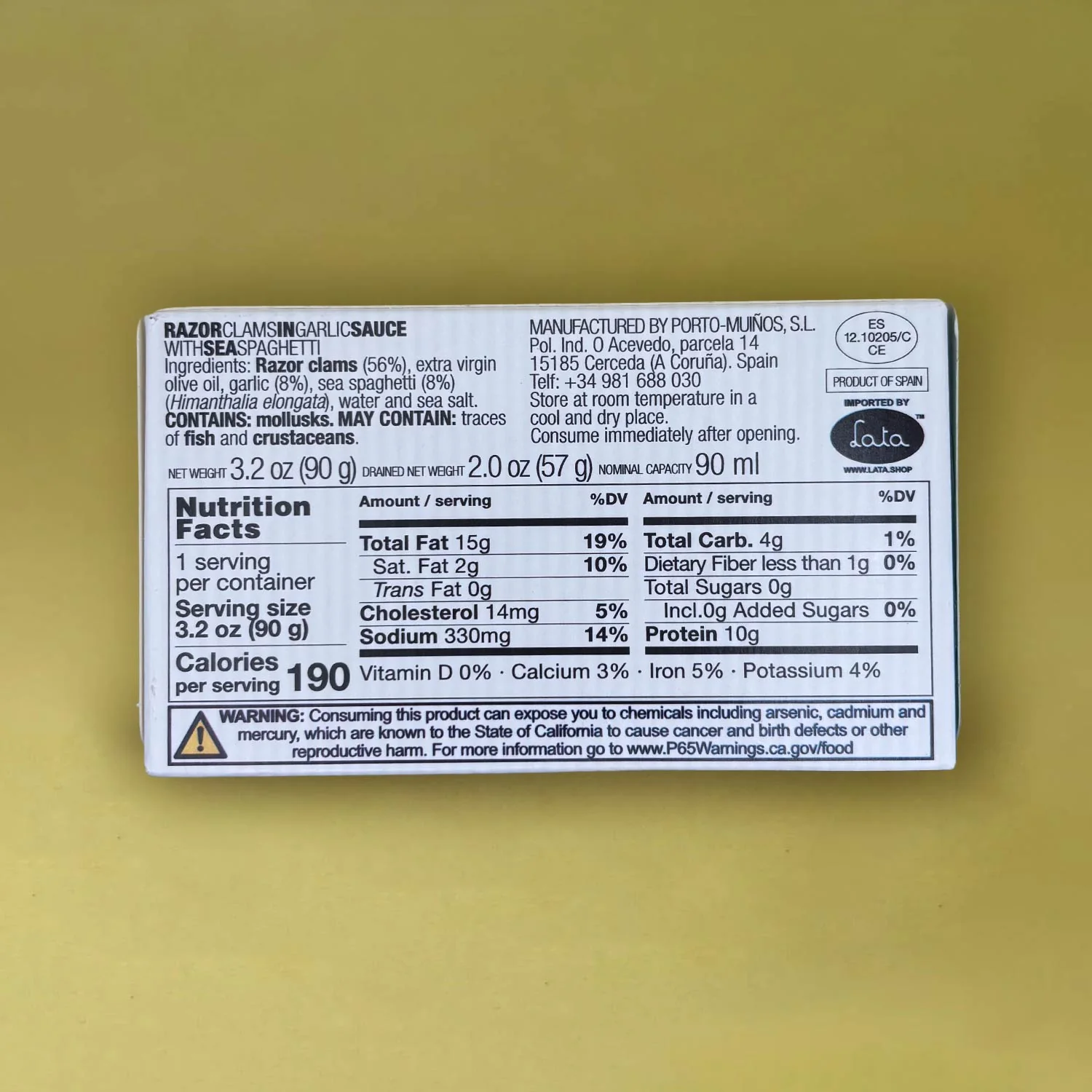 Porto-Muiños Razor Clams in Garlic Sauce with Sea Spaghetti - Image 4